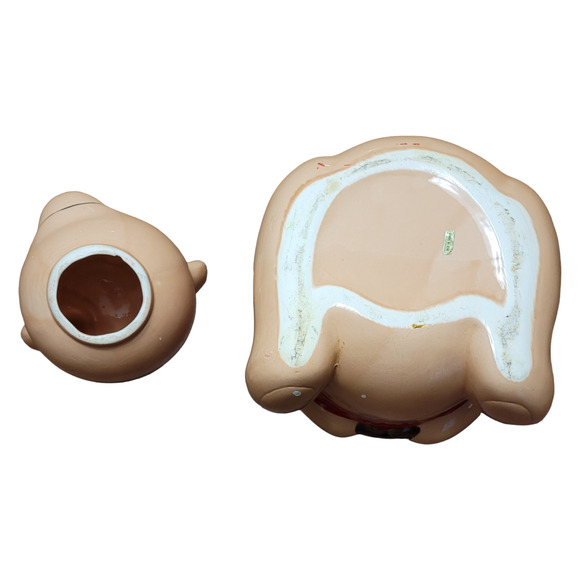 Vintage 13" Ceramic Bear Cookie Jar Red Sweater Taiwan Collectible Kitchenware - Picture 8 of 9